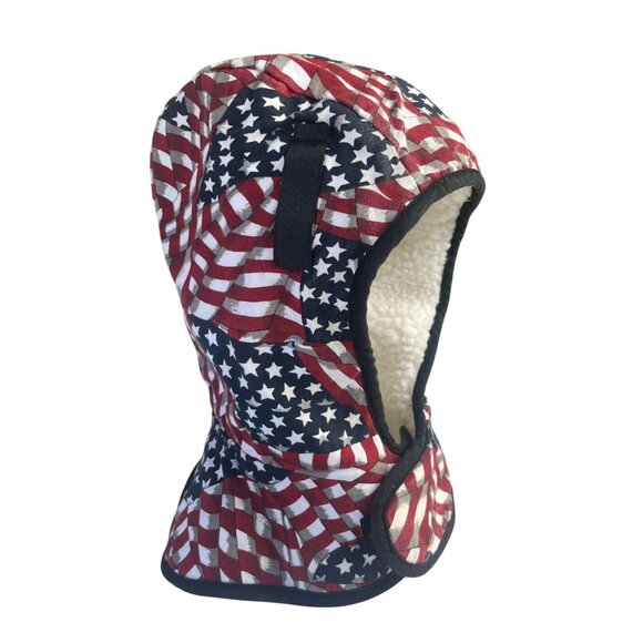 Patriotic American Flag Hood Liner With Warm Fleece Lining - Picture 2 of 9